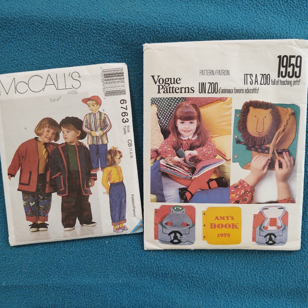 Pair of sewing patterns for toddlers